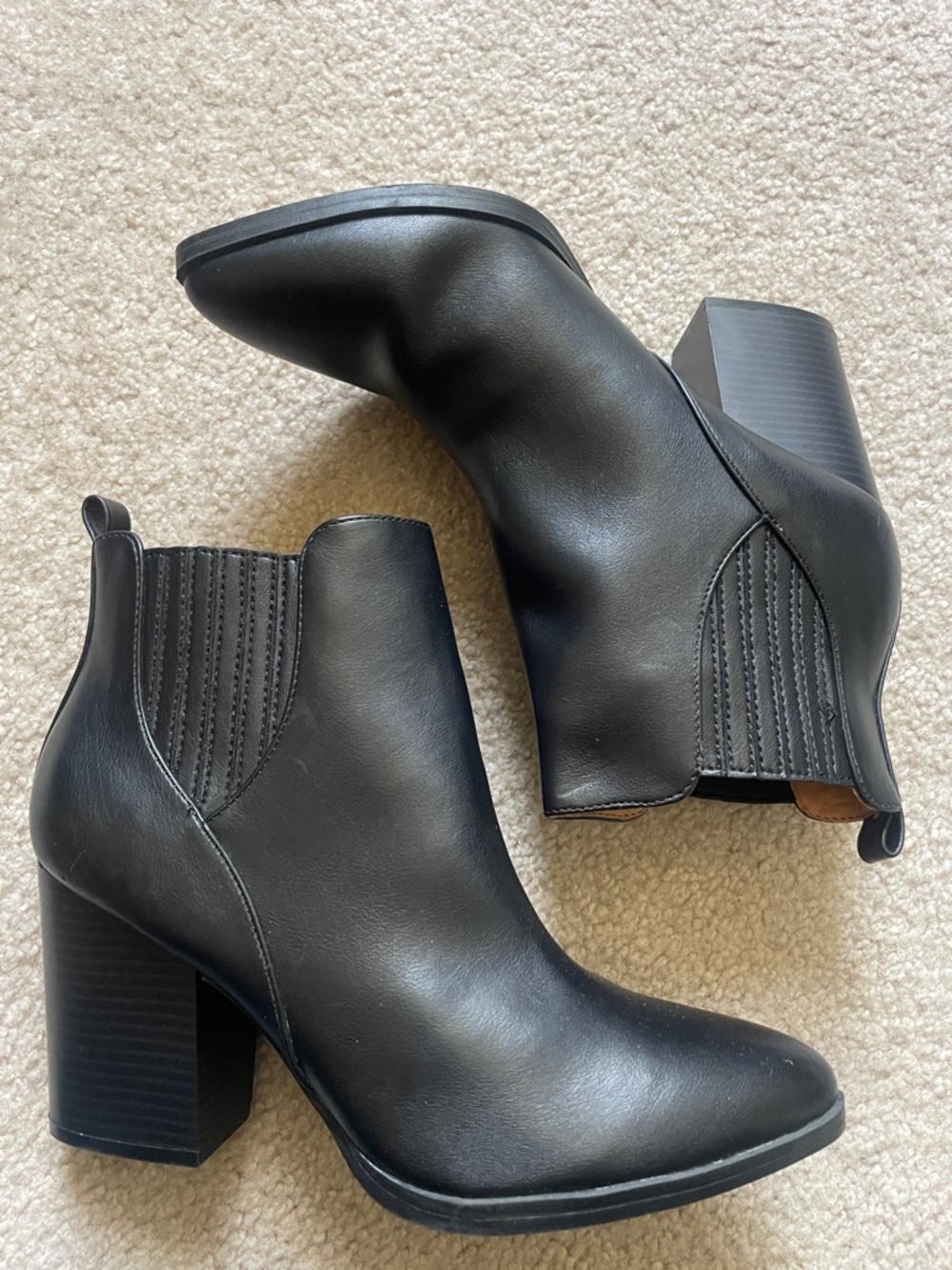 Classic Black Pointed Toe Chelsea Ankle Boots - Women's